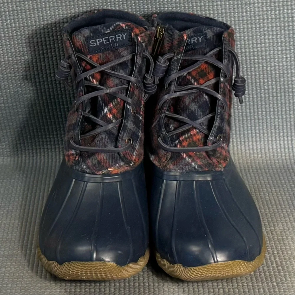 Sperry Women’s Saltwater Plaid Wool‎ Duck Boots Size 10